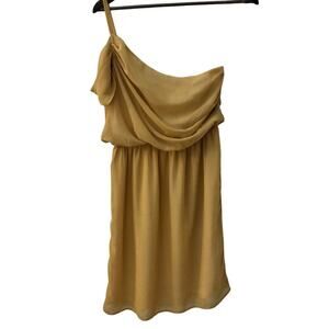 Judith March Dress Yellow Gold One Shoulder XS